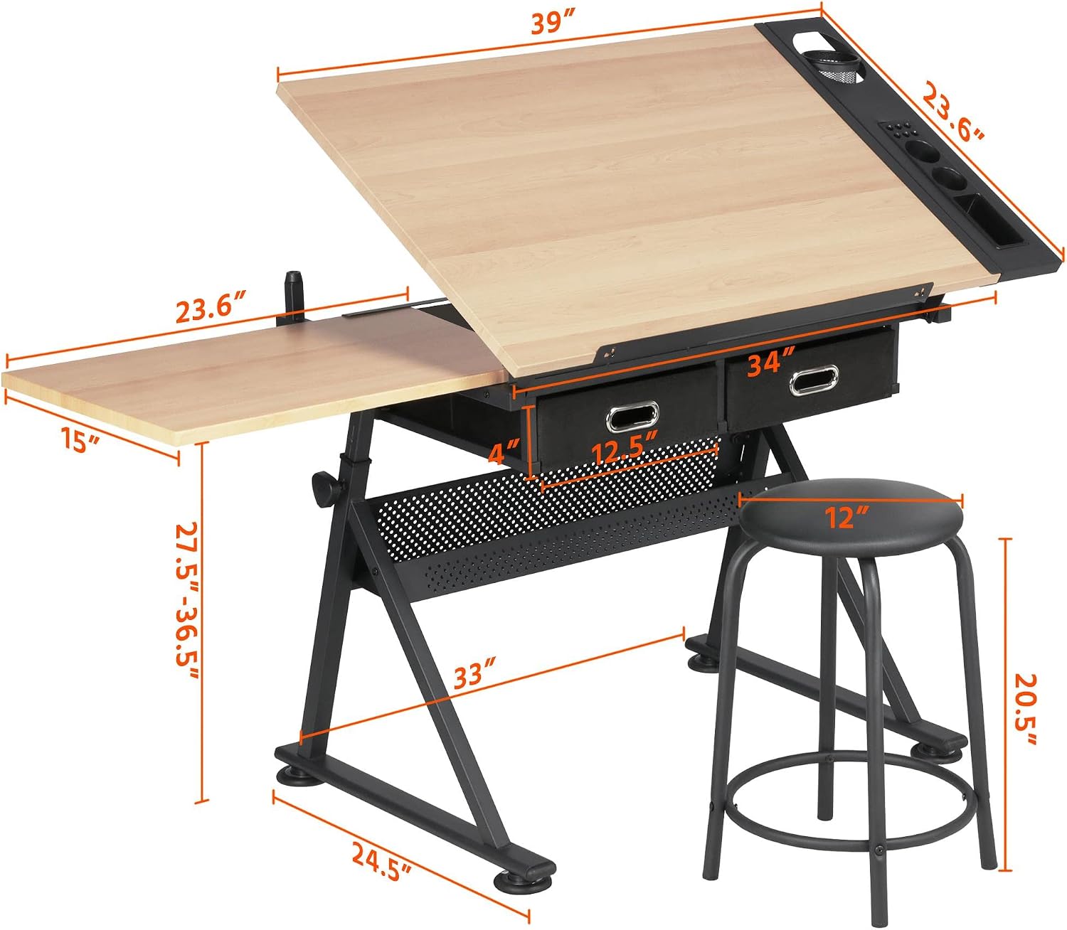 Table de dessin réglable avec  - Office Furniture And Desks avis et prix