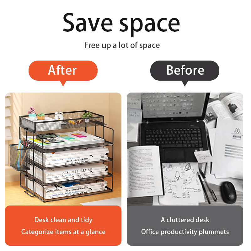 Plateau empilable à 4 niveaux, - Desktop Filing Tray avis et prix